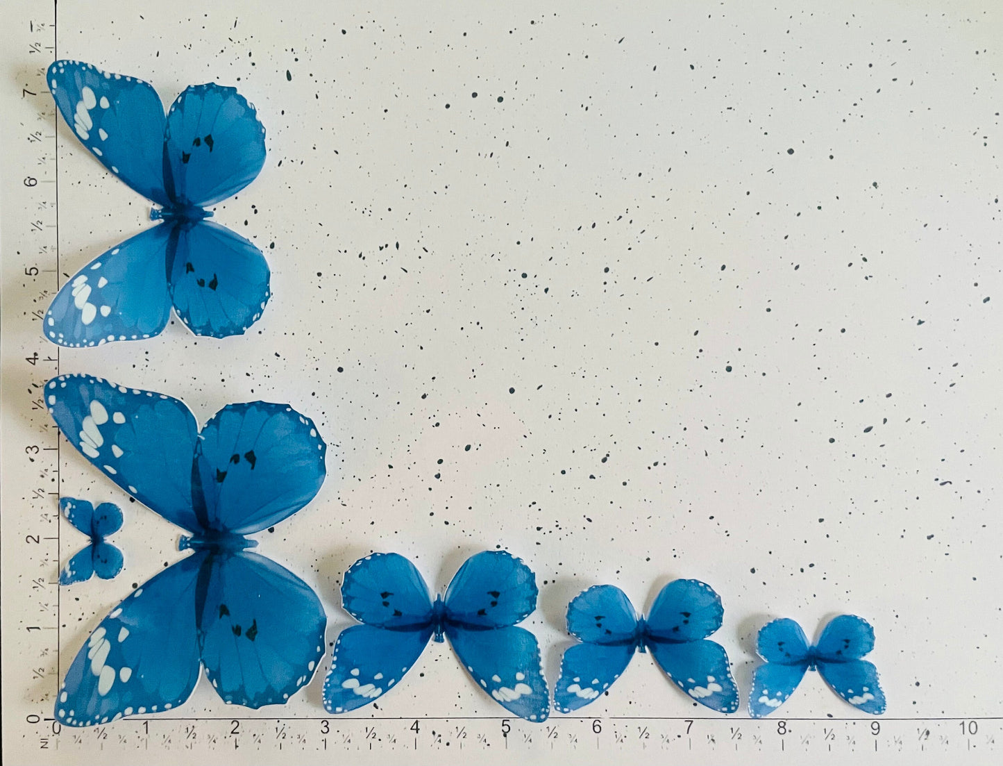 Electric blue Edible Pre-Cut 3D Wafer Paper Butterflies - Multi-Sized Edible Butterflies