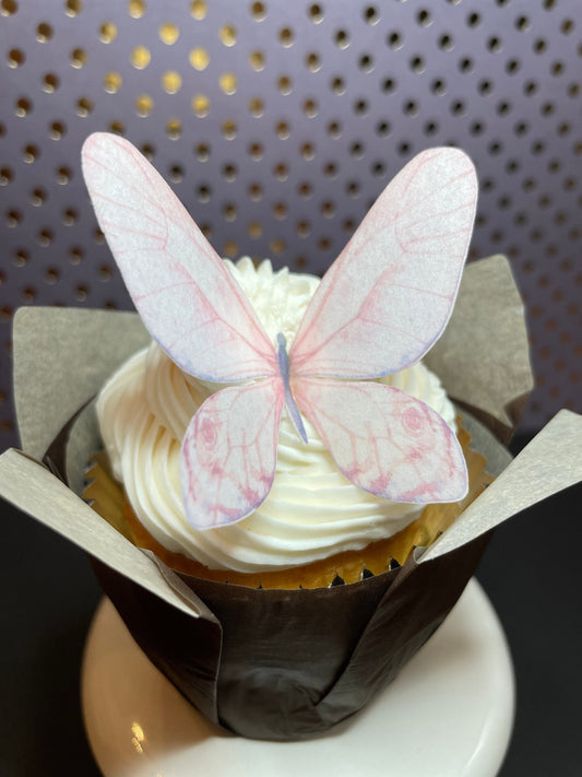 Light Pink Edible Pre-Cut 3D Wafer Paper Butterflies - Multi Sized Edible Butterflies