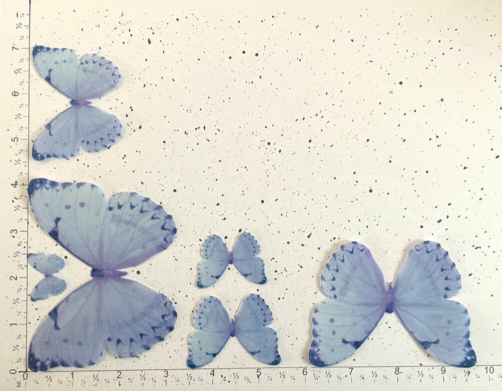 Violet Edible Pre-Cut 3D Wafer Paper Butterflies - Multi-Sized Edible Butterflies