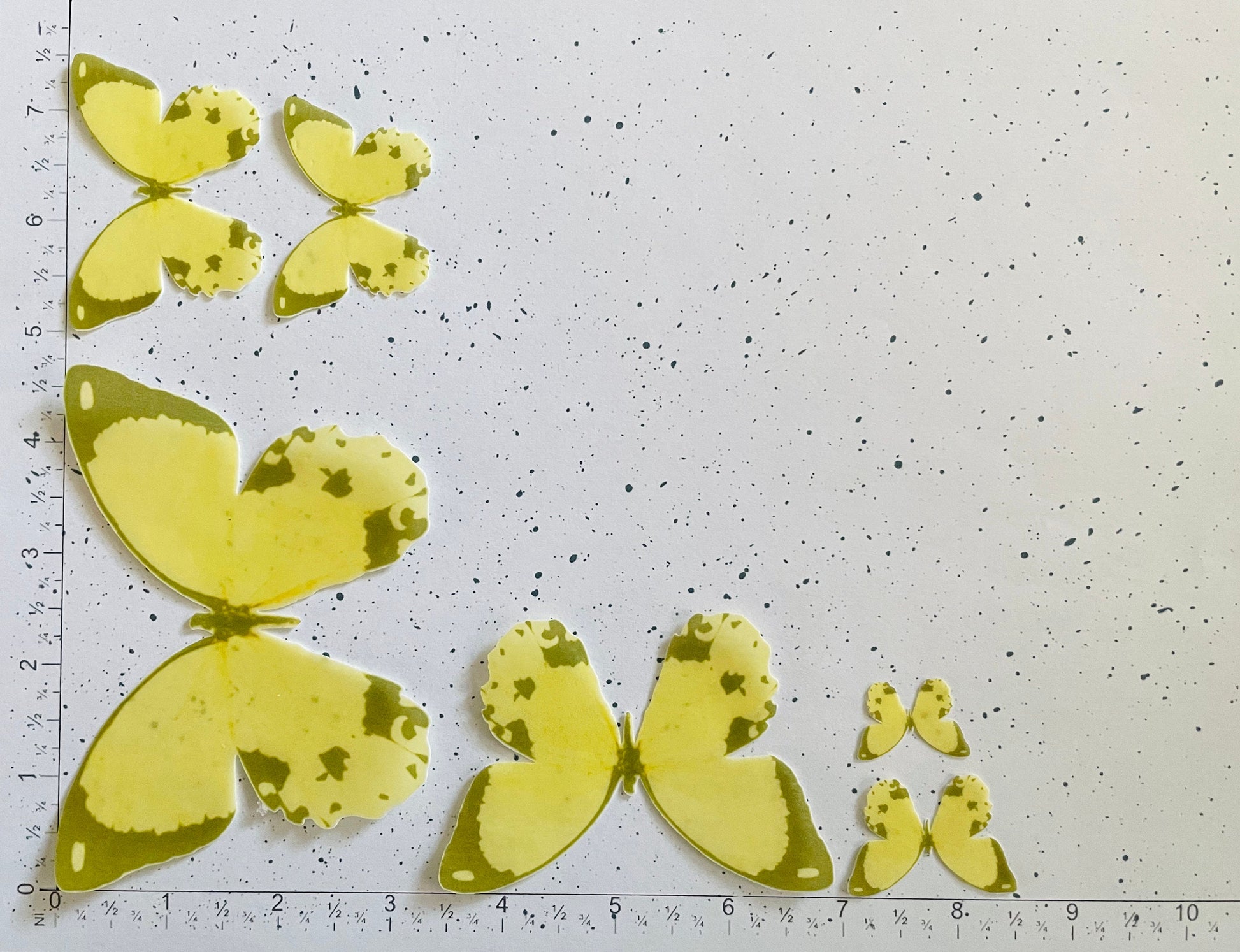 Yellow w/brown edge Edible Pre-Cut 3D Wafer Paper Butterflies Multi Sized Edible Butterflies