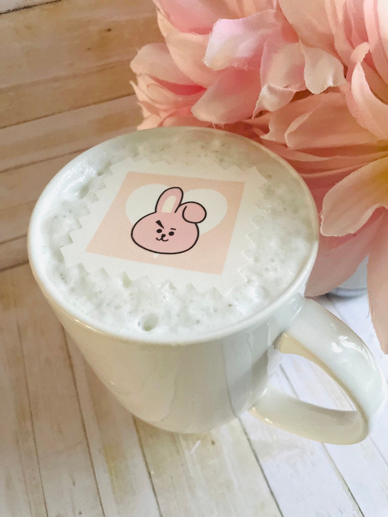 BTS BT21 Valentine's Day Custom Edible Drink Toppers Stamps for drinks/bakedgoods/marshmallows