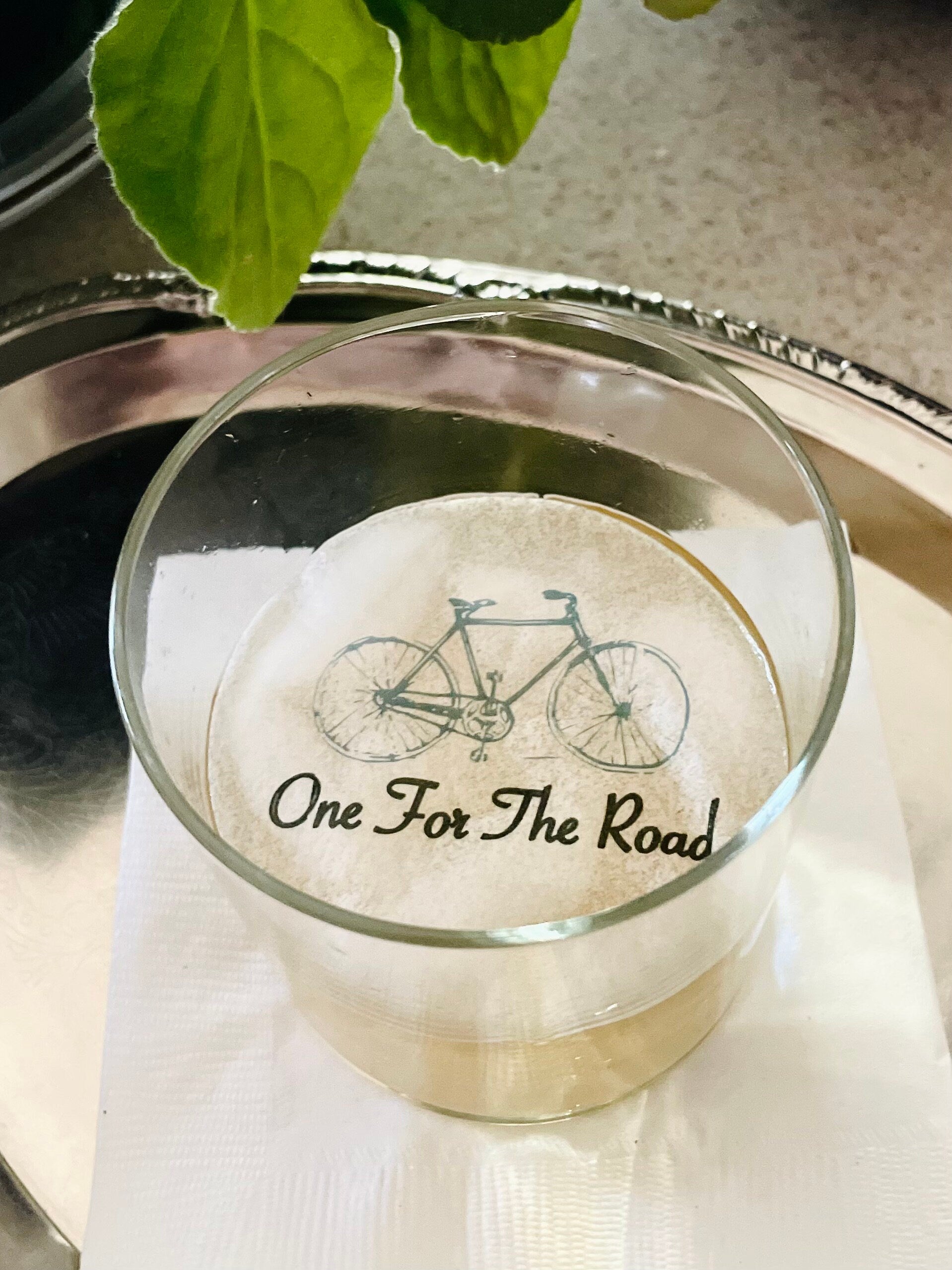 One for the Road Whimsical Custom Edible Bar Cocktail Drink Toppers, 2 sizes