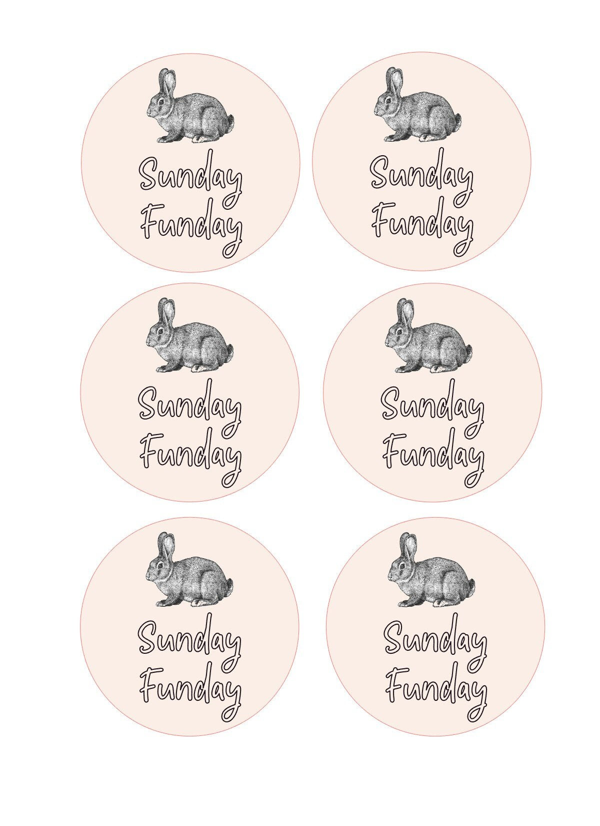 Sunday Funday Whimsical Custom Edible Bar Cocktail Drink Toppers, 2 sizes