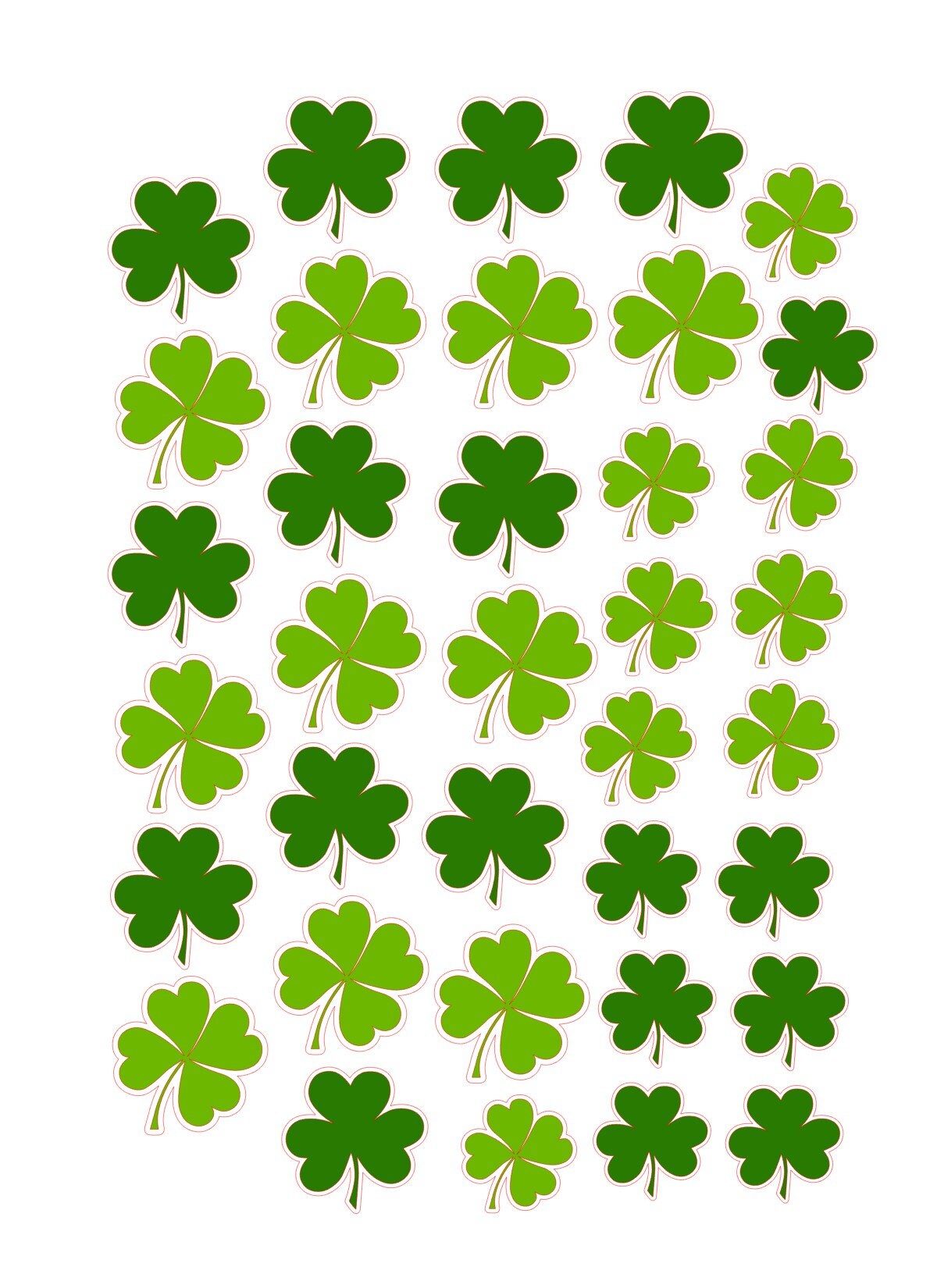 Shamrock Confetti - St. Patrick's Day Custom Edible Pre-cut Bar Cocktail Drink Toppers. All packs are precut and ready to use.