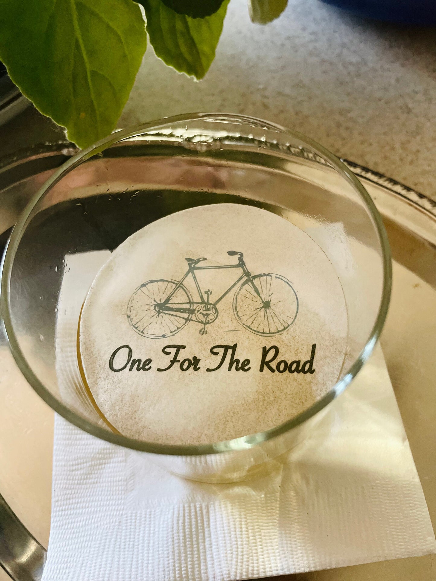 One for the Road Whimsical Custom Edible Bar Cocktail Drink Toppers, 2 sizes