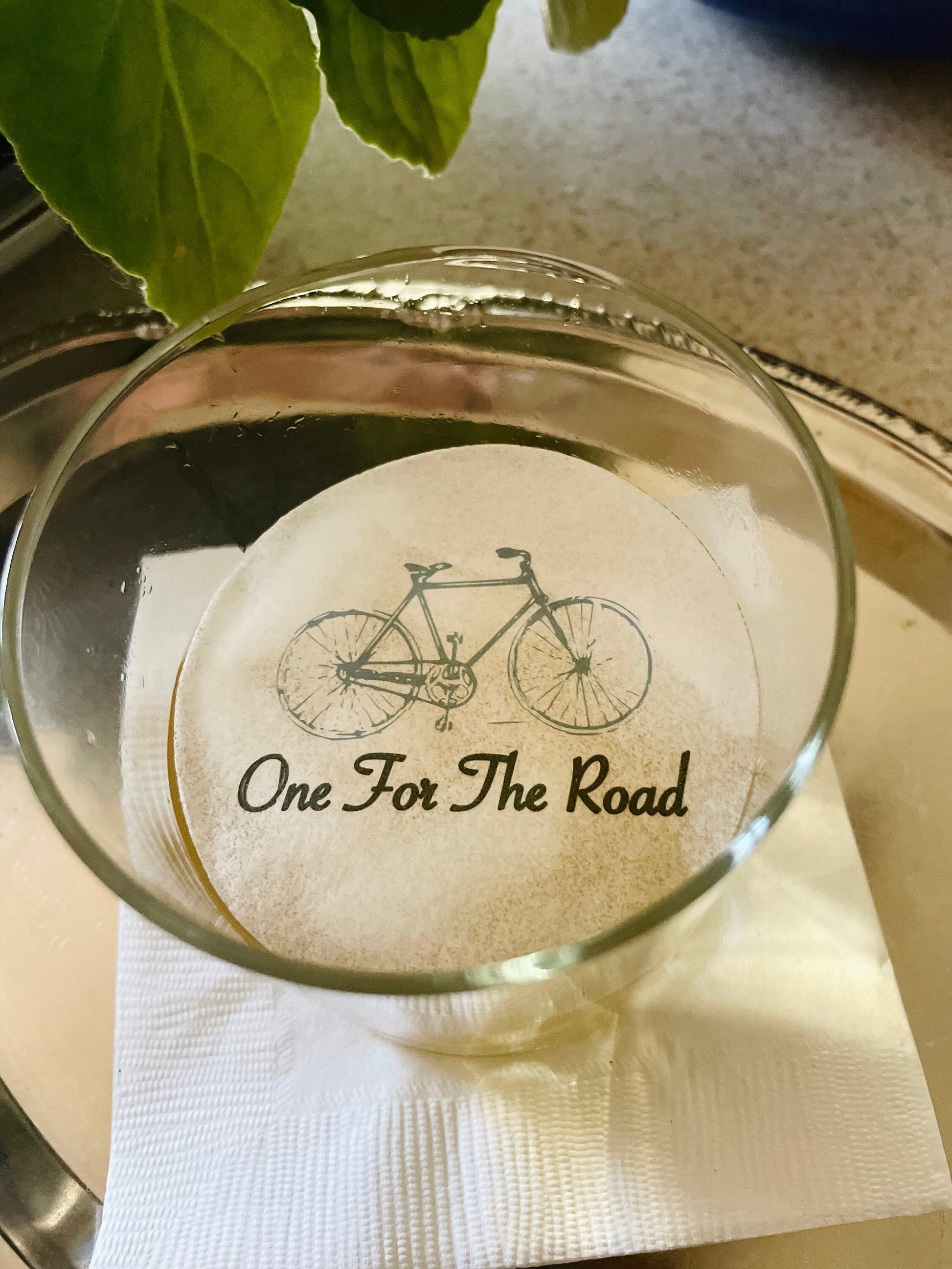 One for the Road Whimsical Custom Edible Bar Cocktail Drink Toppers, 2 sizes