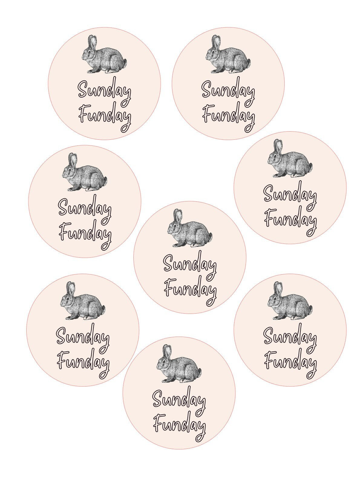 Sunday Funday Whimsical Custom Edible Bar Cocktail Drink Toppers, 2 sizes