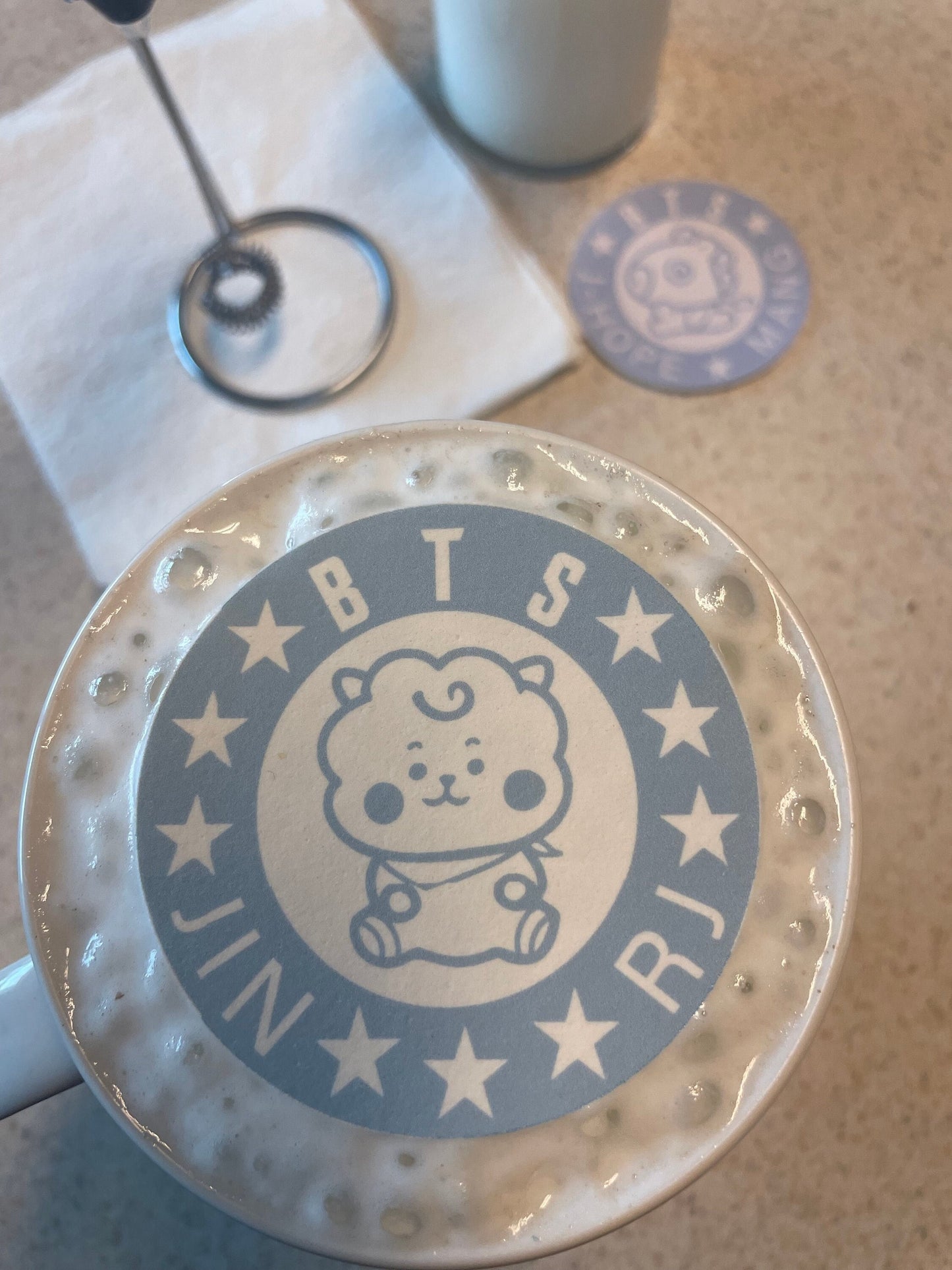 BT21 CHARACTERS - BTS Coffee Custom Edible Drink Toppers Confetti for coffee/drinks/party/marshmallows