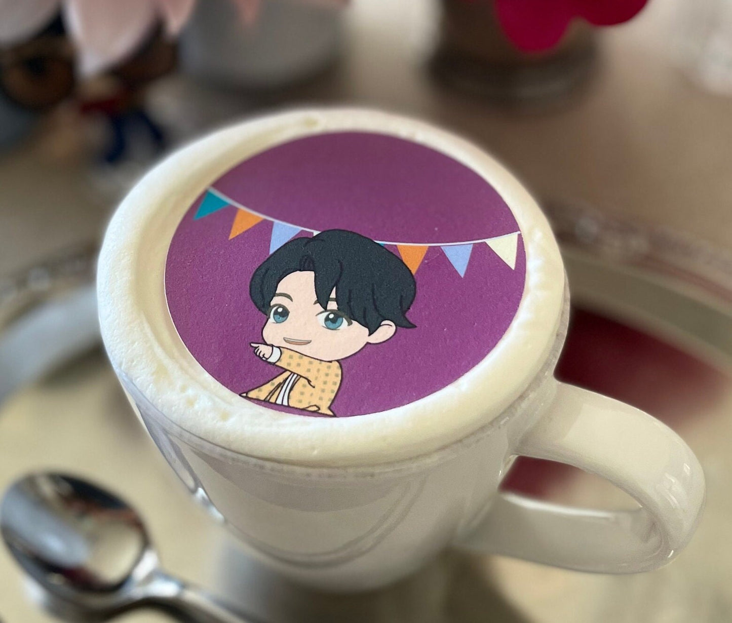 BTS Coffee BTS Tinytan - Dynamite Custom Edible Drink Toppers Confetti for drinks/bakedgoods/marshmallows