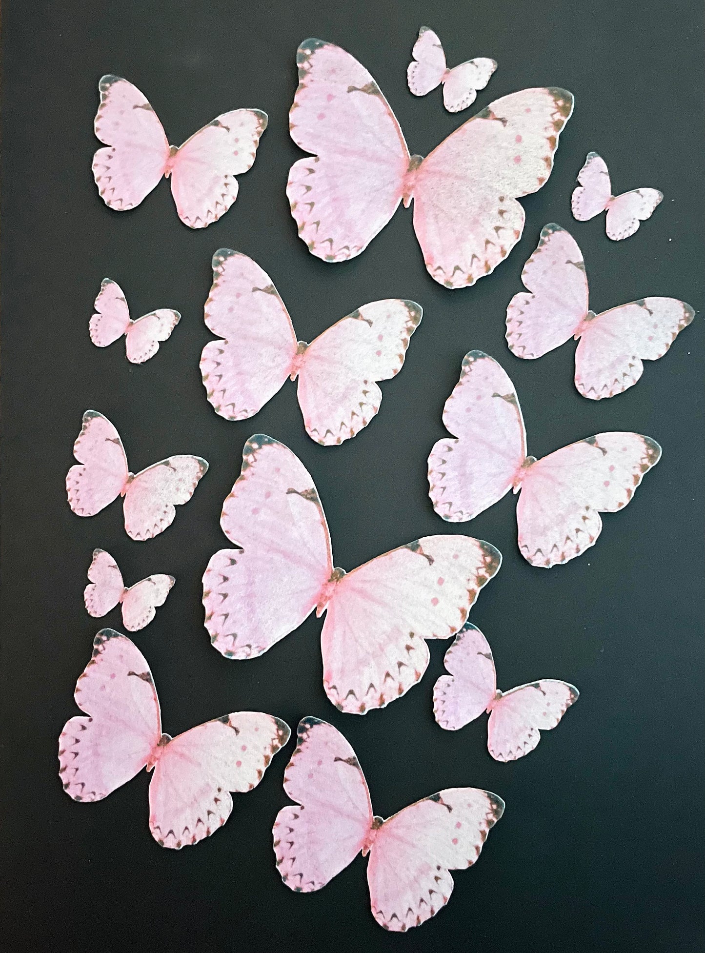 Hot pink Edible Pre-Cut 3D Wafer Paper Butterflies - Multi-Sized Edible Butterflies