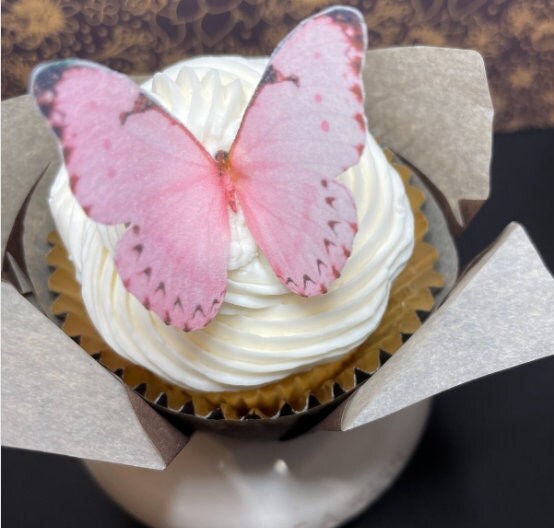 Hot pink Edible Pre-Cut 3D Wafer Paper Butterflies - Multi-Sized Edible Butterflies