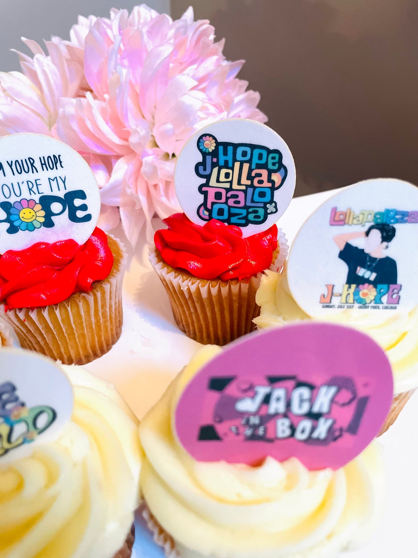 J-Hope Hobipalooza BTS cake cupcake toppers - Edible BTS cake toppers