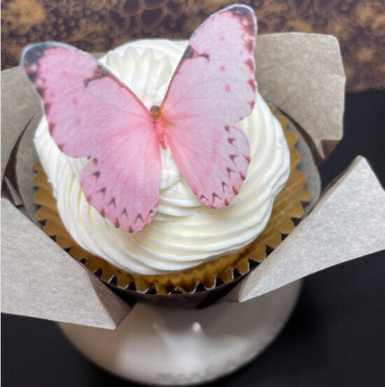 Hot pink Edible Pre-Cut 3D Wafer Paper Butterflies - Multi-Sized Edible Butterflies