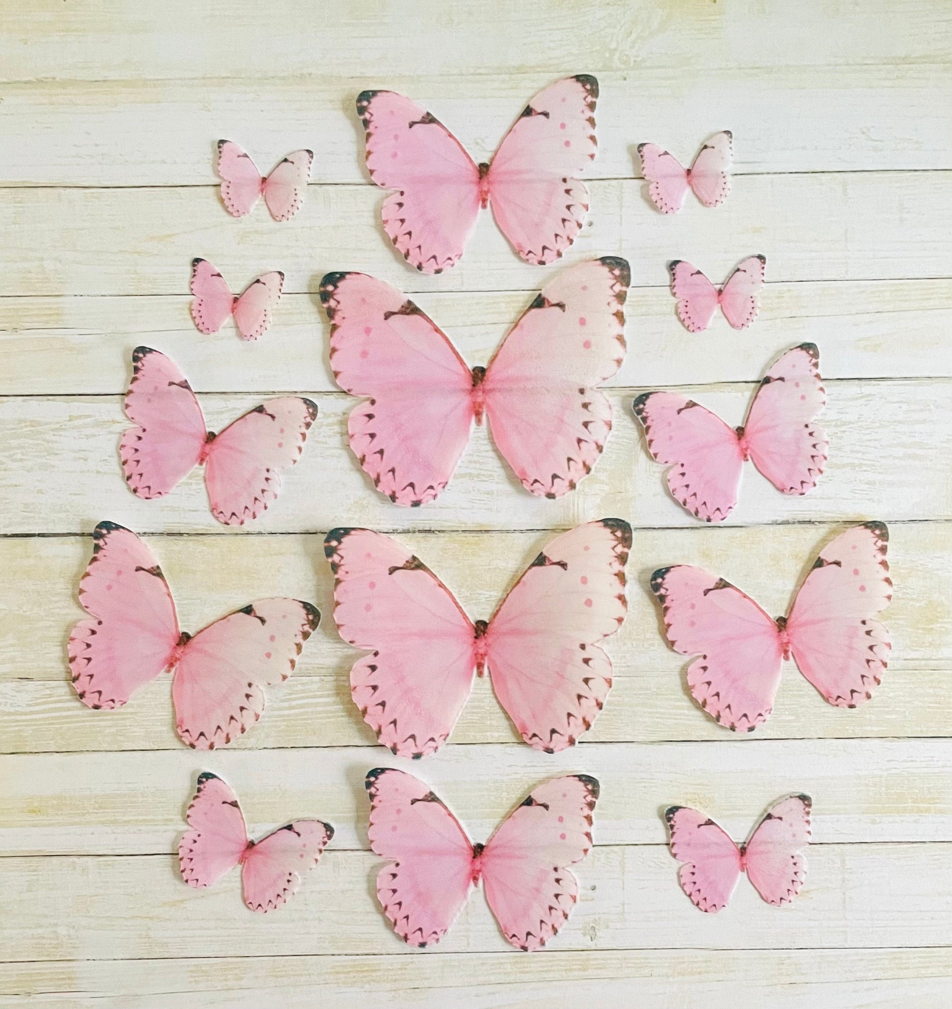 Hot pink Edible Pre-Cut 3D Wafer Paper Butterflies - Multi-Sized Edible Butterflies