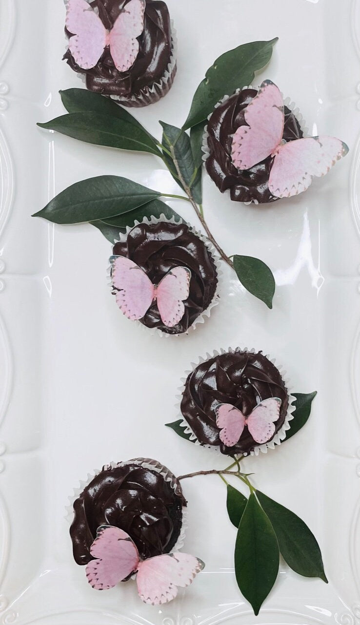 Hot pink Edible Pre-Cut 3D Wafer Paper Butterflies - Multi-Sized Edible Butterflies